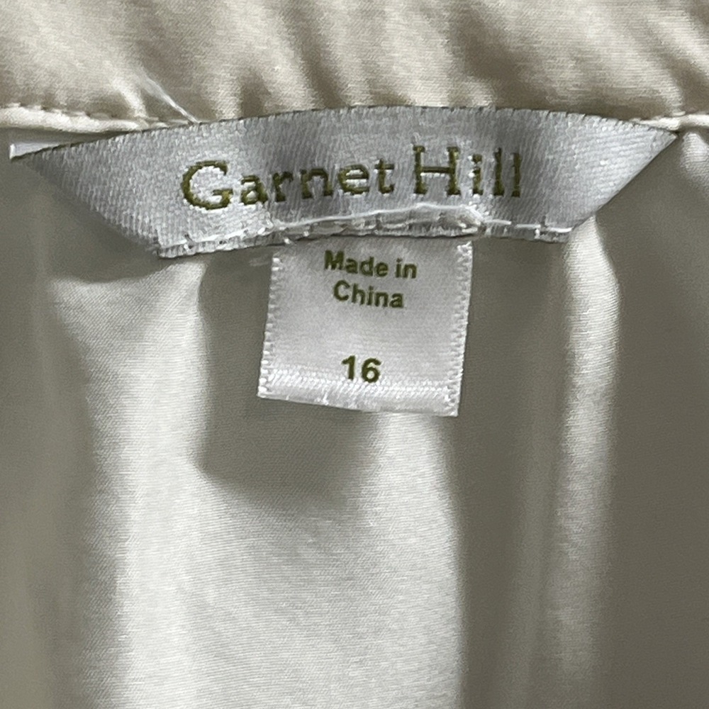 Garnet Hill Top Ivory Silk Blouse V Neck Size 18 Quiet Luxury Capsule‎ Office - Picture 2 of 13